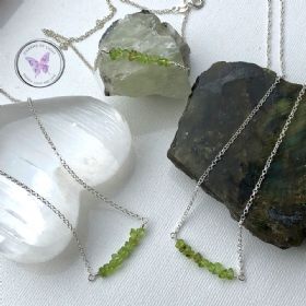 Peridot Chip Healing Bar Necklace